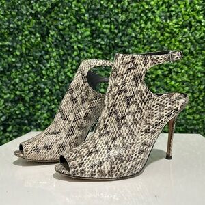 MICHAEL KORS Leather Snake Skin Print Slingbacks 4” High Heels